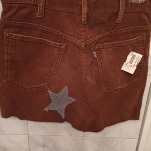 Vintage Levis Brown Corduroy Mini Skirt Sz 30 W
